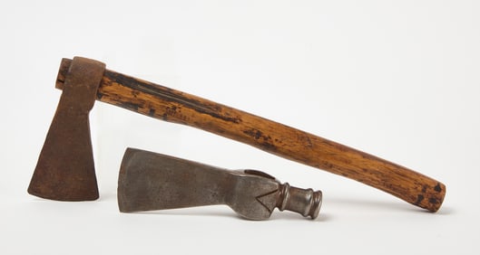 Native American Peace Pipe and Axe Head