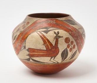 Zia Pueblo Jar with Running Bird Motif