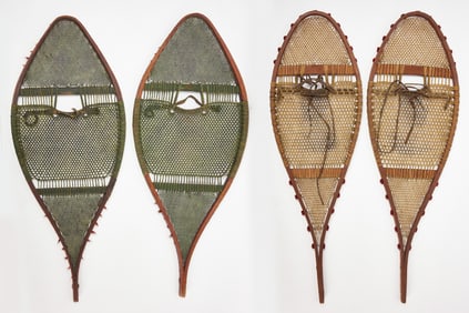 Two Pairs of Native American Snowshoes