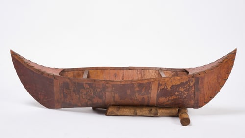 Exceptional Birch Bark Canoe Model