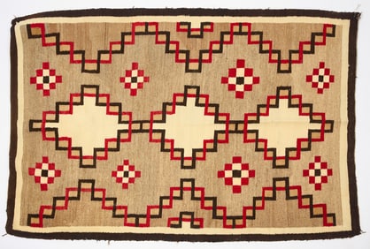 Navajo Rug with Stacked Lattice Chain