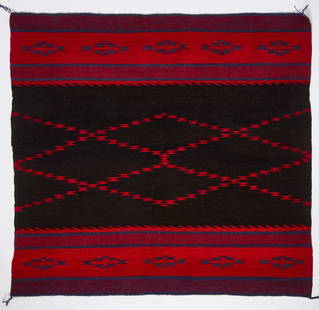 Navajo Woman's Blanket: Navajo women&#39;s blanket. Southwestern U.S., 20th century. L 44 in. W 47 in. Condition: No damage or tears noted. Link to high-res images:&nbsp;https://www.dropbox.com/scl/fo/arr91rxgpbjgnoh3g8027/A