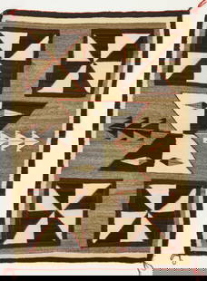 Navajo Rug: Navajo rug.&nbsp;Southwestern U.S., circa 1920. L 46 in. W 35 in. Condition: Excellent original condition with light wear from use. No damage or tears noted. Link to high-res images:&nbsp;https://www.