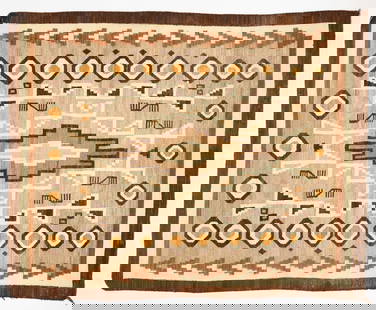 Navajo Crystal Rug: Large Navajo crystal rug. Southwestern U.S., circa 1915-1920. L 78 in. W 64 in. Condition: Minor wear from age. Link to high-res images: https://www.dropbox.com/scl/fo/n8dgglczt2qd6vmyjjgp4/AJa3qNj90h