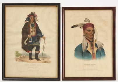 Two Colored Lithographs of Chippeway Chiefs