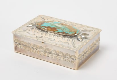 Native American Sterling Box with Turquoise