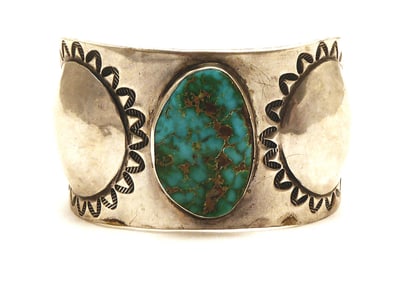 Navajo Statement-Stone Cuff Bracelet