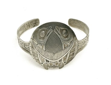 Native American Silver Bracelet with Fish