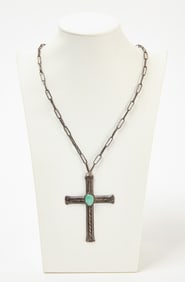 Navajo Cross Necklace with Turquoise