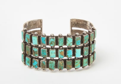 Native American Tri-Band Turquoise Cuff