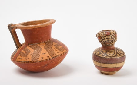 Polychrome Olla with Lizard Handle - Effigy Jar