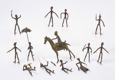 Group of Bronze African Figures