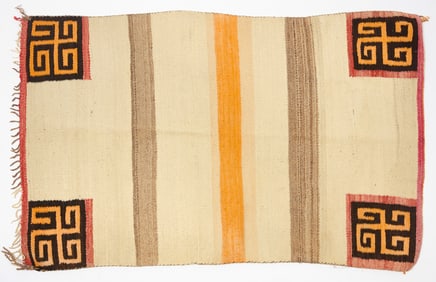Navajo Double Saddle Blanket with Whirling Logs