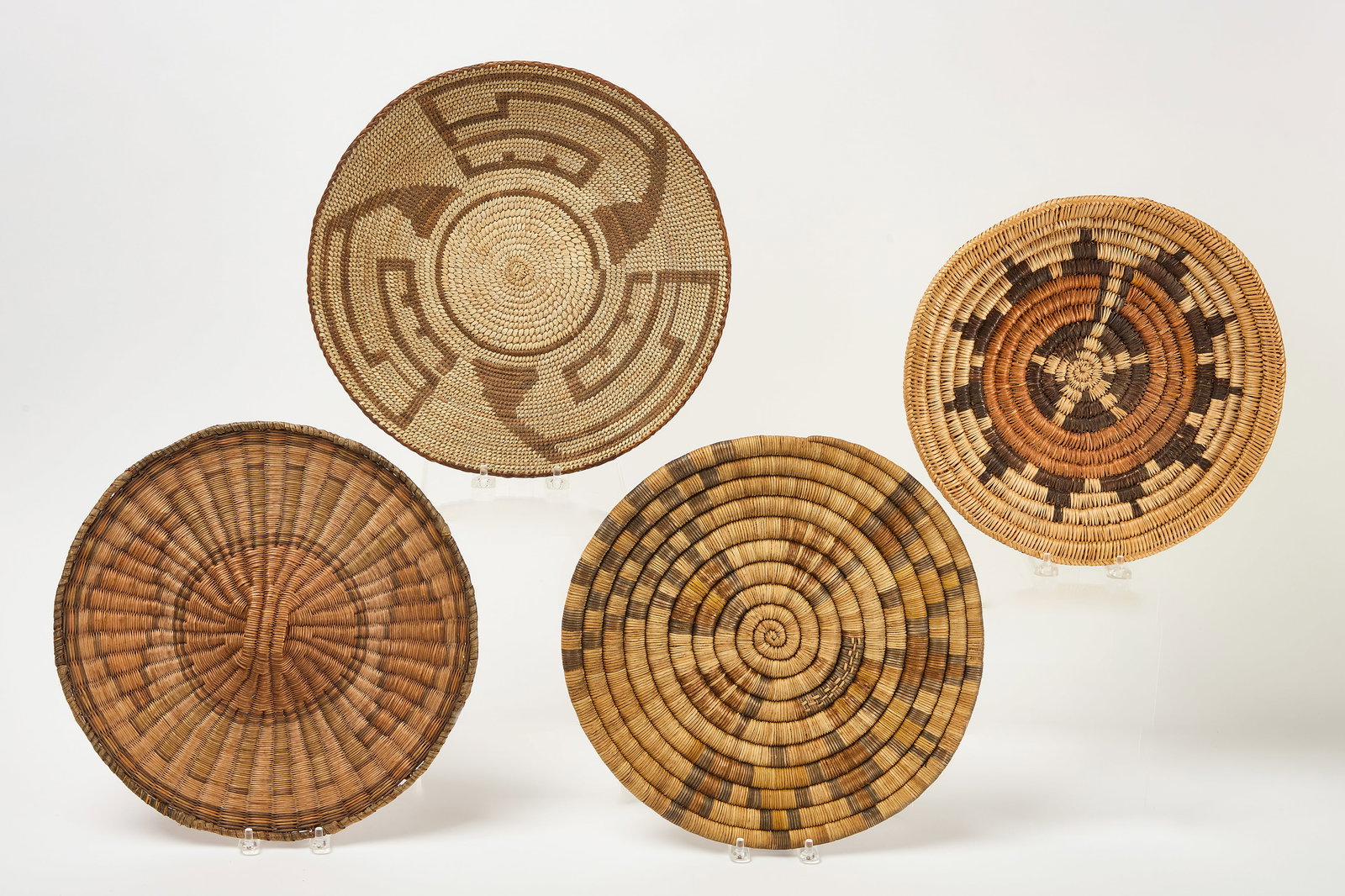 Four Native American Woven or Coil Trays (1 of 2)