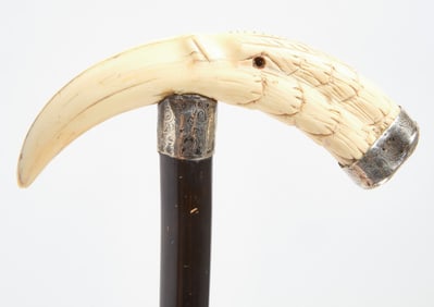 Walking Stick with Carved Bone Eagle