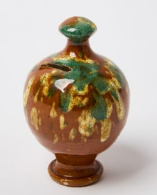 Ovoid Redware Bank
