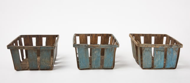 Three Painted Berry Baskets