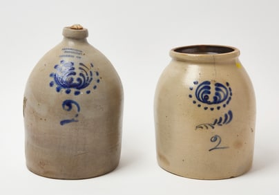 Two Stoneware Pharmacy Jugs