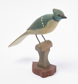 Carved and Painted Blue Jay