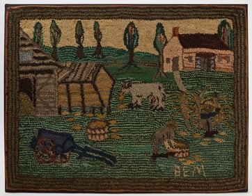 Farm Life Hooked Rug
