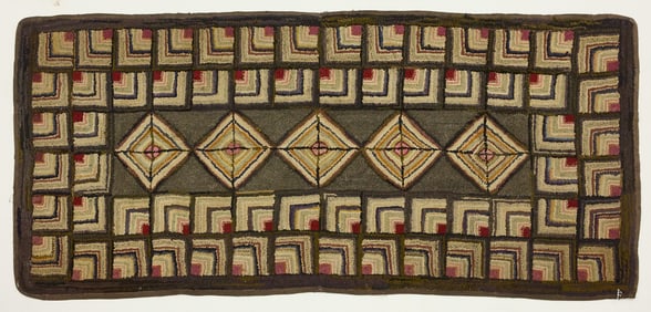 Geometric Hooked Rug