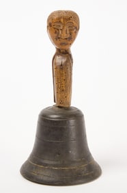 Hand Bell with Folk Art Carved Handle