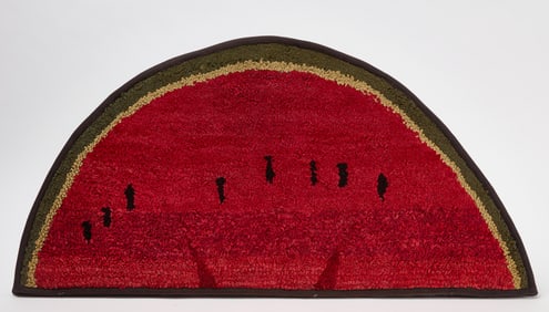 Watermelon Slice Hooked Rug