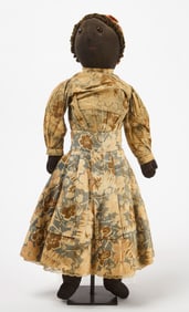 Afro-American Rag Doll in Blue Floral Dress
