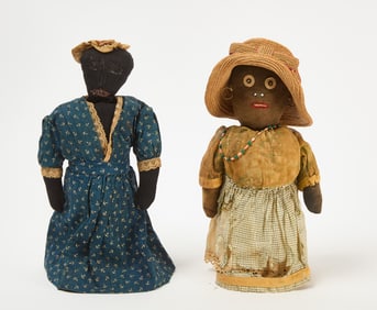 Pair of Afro-American Bottle Dolls