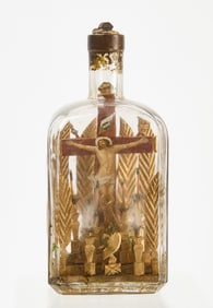 Folk Art Religious Bottle
