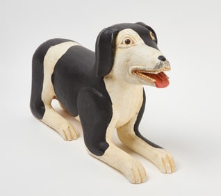 Folk Art Carved Dog
