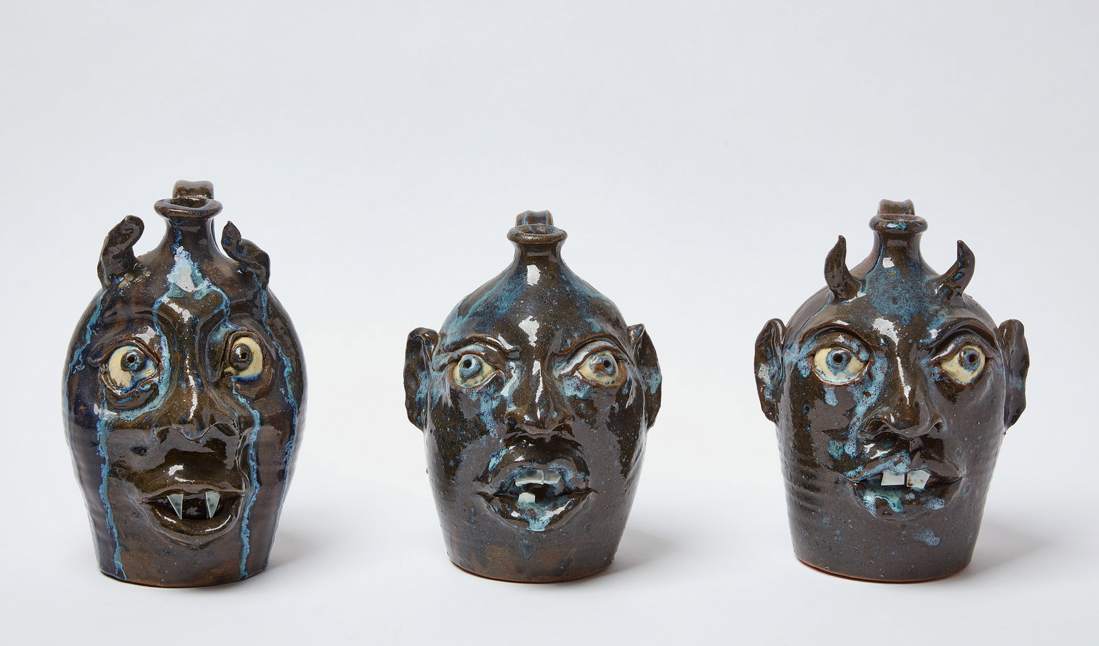 Three Face Jugs by W. A. Flowers (1 of 6)