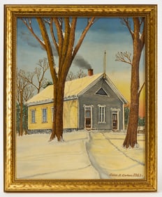 Sinclair A. Corkum - Old Schoolhouse in Winter near Dedham, Mass.