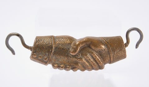 Bronze Counterweight For a Gate - Clasped Hands