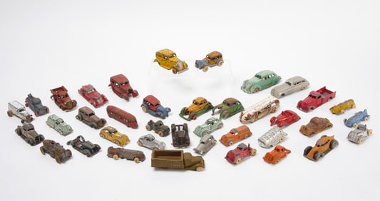 Large Collection of Toy Cars and Vehicles - Hubley, TootsieToys, and Others