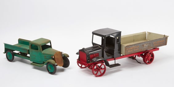 Two Pressed Steel Dump Trucks