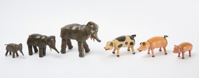 Schoenhut Toys - Three Elephants and Three Pigs