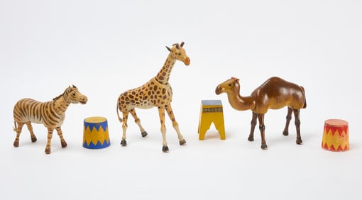 Schoenhut Camel, Zebra, and Giraffe