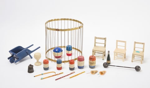 Schoenhut Circus Cage and Accessories