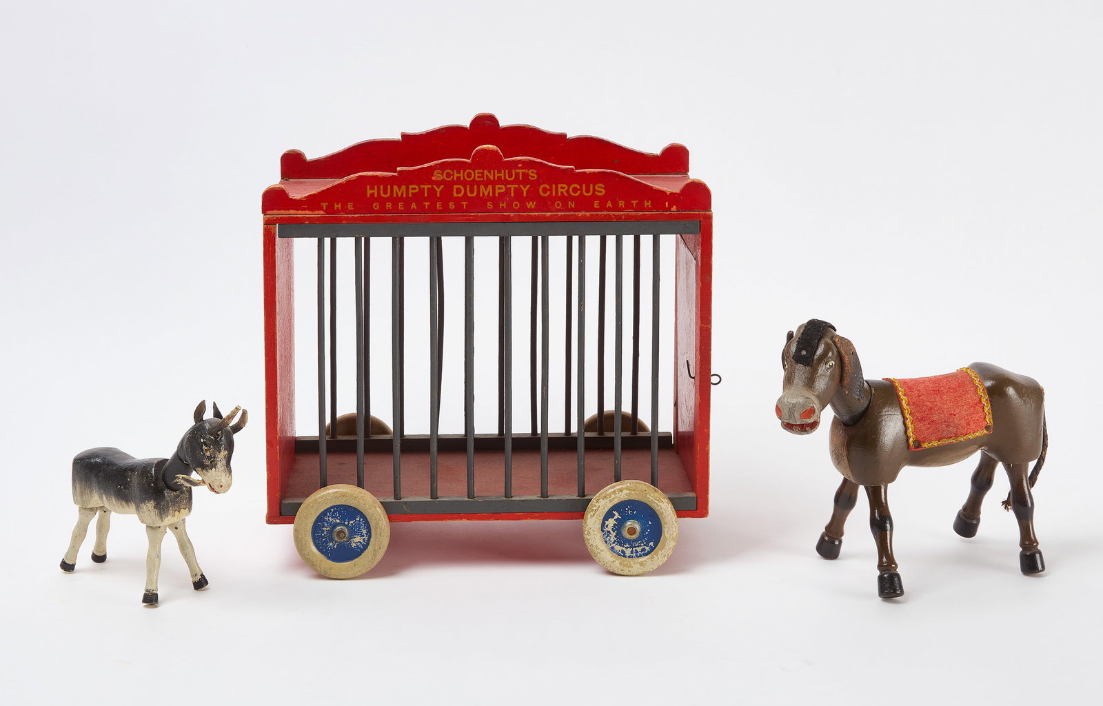 Schoenhut Humpty Dumpty Circus Wagon, with Donkey and Goat (1 of 4)