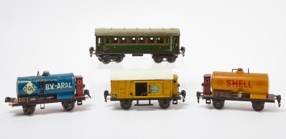 Four Marklin Train Cars - Kesselwagen and Others