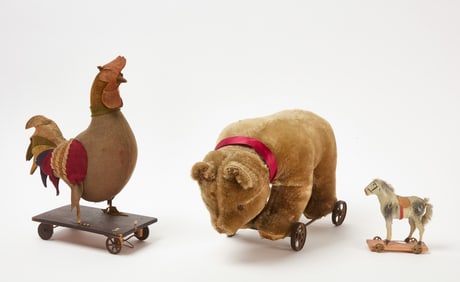 Three Early Child's Pull Toys