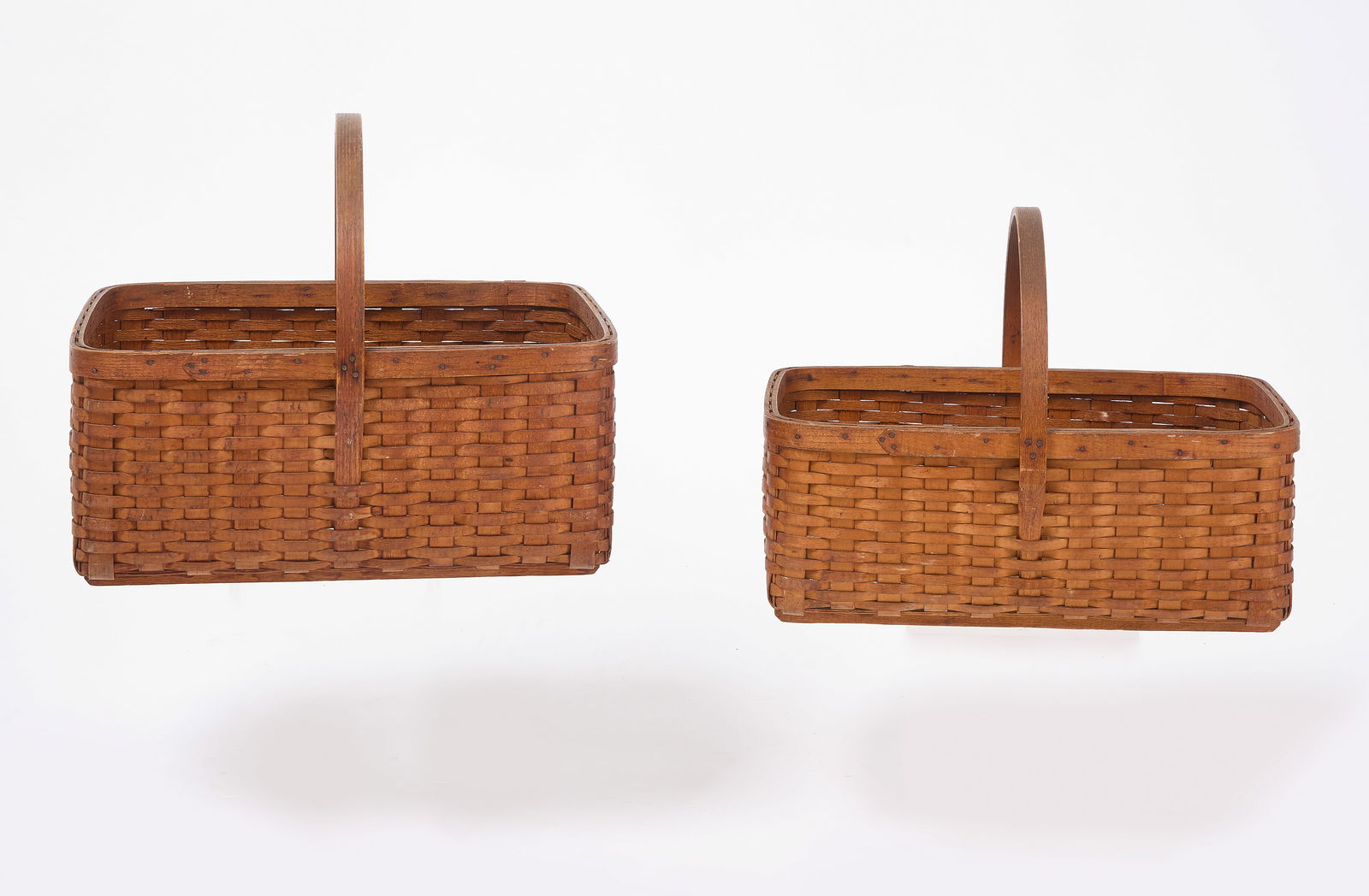 Two Rectangular Handled Splint Baskets (1 of 3)