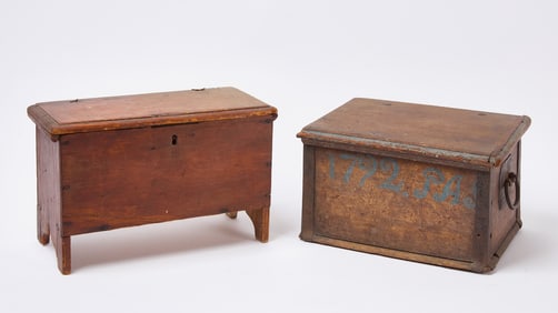 Miniature Blanket Chest and 1722 Dated Chest