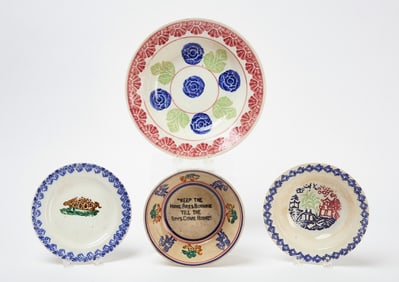 Four Pieces of Stick Spatterware