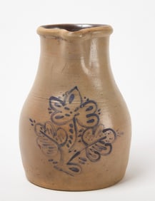 Stoneware Pitcher with Flower