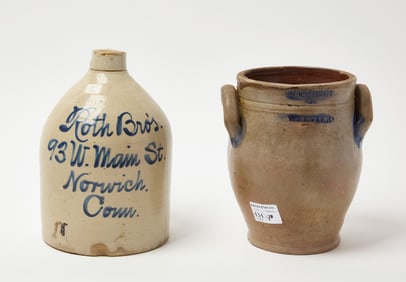 Norwich Stoneware Jug with Goodwin & Webster Crock