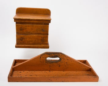 Two Country Items in Orange Paint