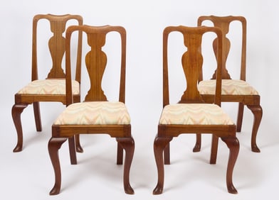 Set of Four Queen Anne Side Chairs