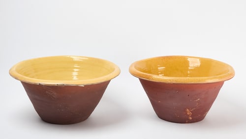 Two Large Redware Bowls